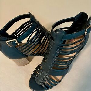 Women's Strappy Heeled Sandals - Black NWOT